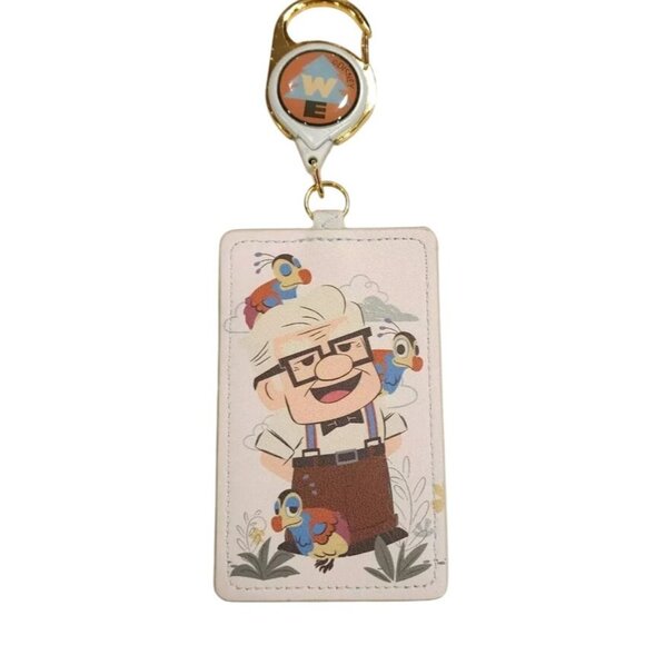NWT Loungefly Disney  Pixar UP Carl Russel Kevin Retractable Lanyard ID Holder - Picture 1 of 3